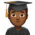 👨🏾‍🎓 man student: medium-dark skin tone display on Apple